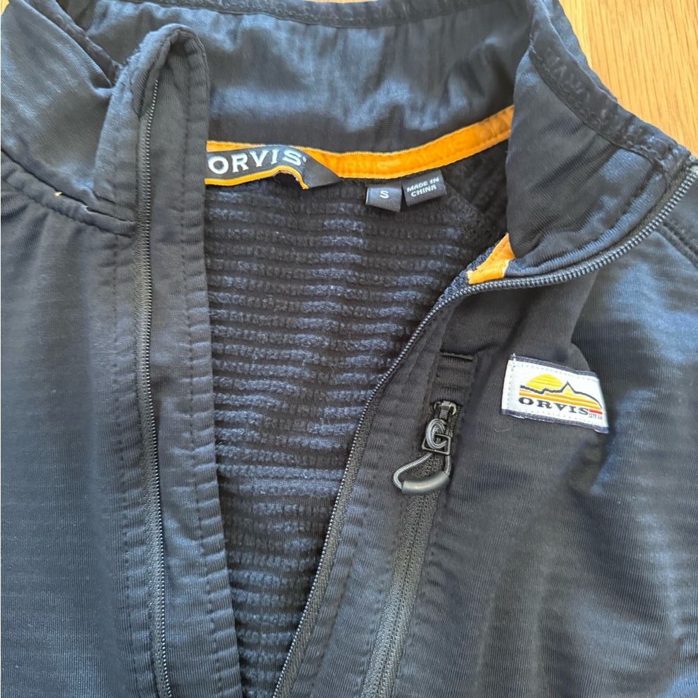 Orvis Men's Horseshoe Hills Fleece 1/4-Zip black pullover small technical jacket - Picture 6 of 7